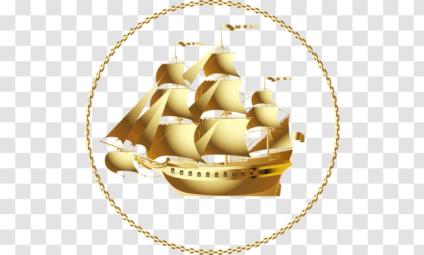 Ship Clip Art - Sailing - Golden Boat Transparent PNG