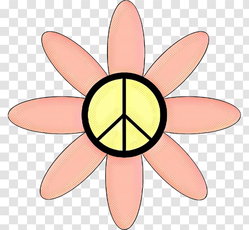 Pink Flower Cartoon - Peace Symbols - Finger Transparent PNG