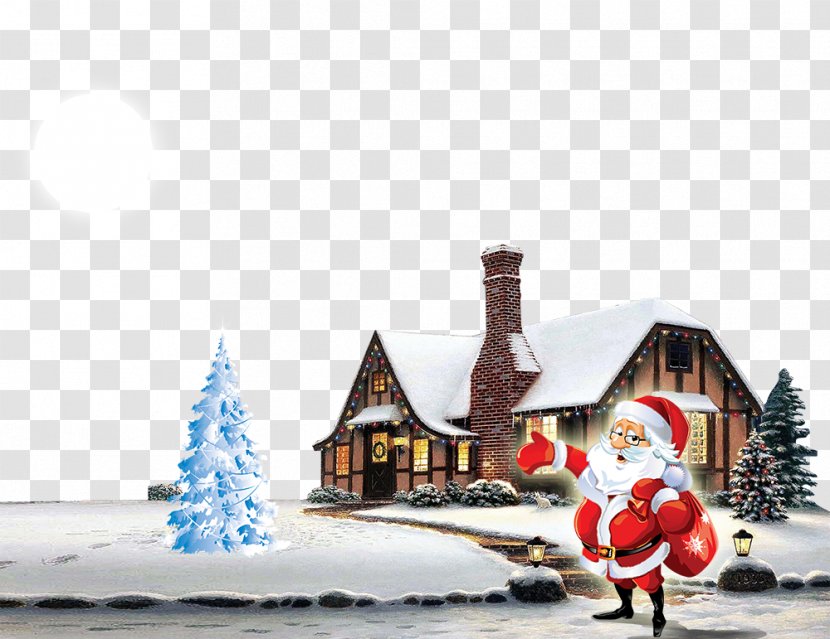 Santa Claus Christmas Tree Snowman Gift - Holiday - House Transparent PNG