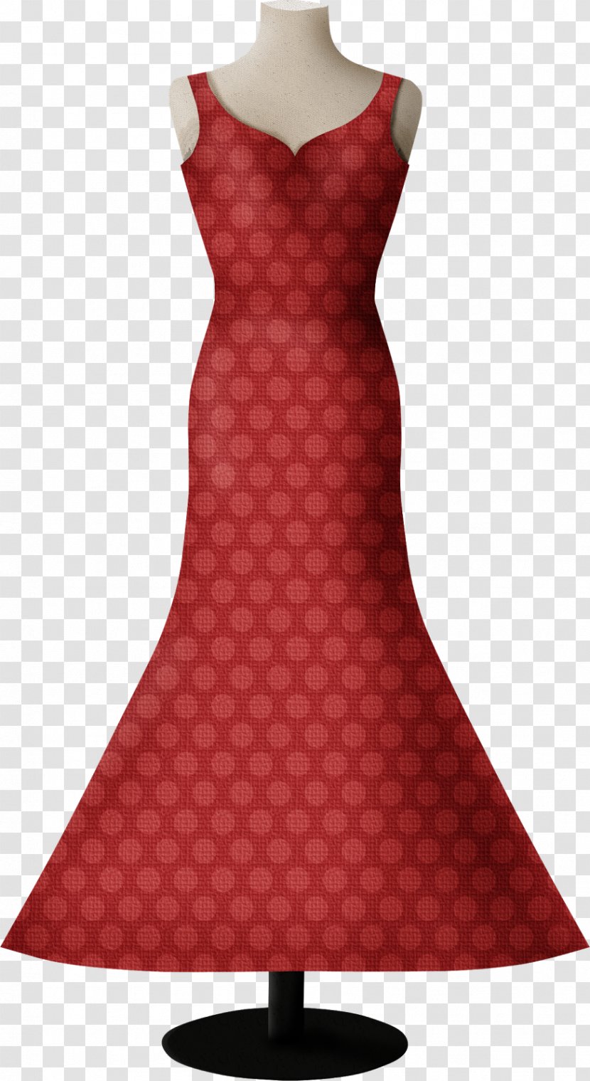 Polka Dot Cocktail Dress Gown Transparent PNG