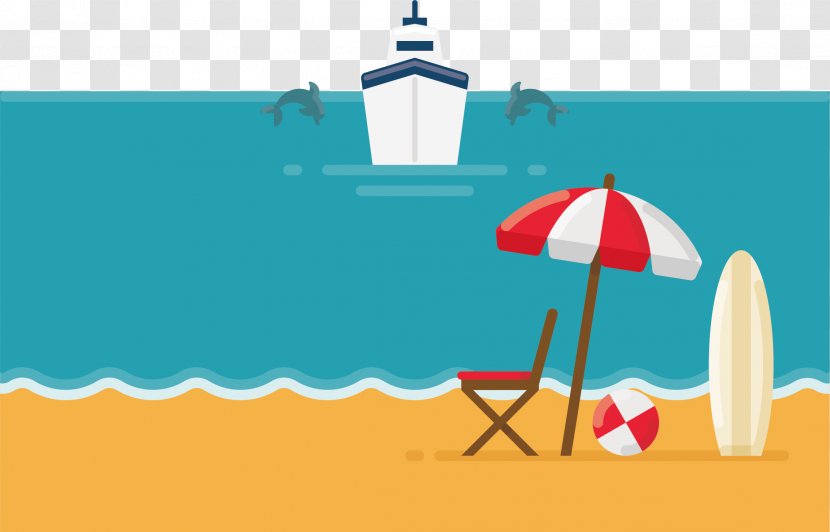 Beach Vacation Illustration - Water - Vector Transparent PNG