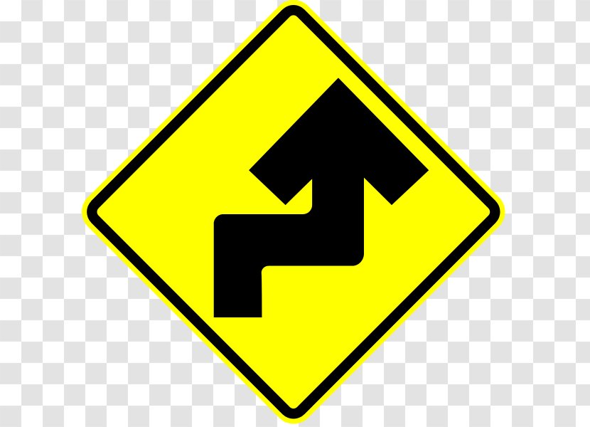 Reverse Curve Traffic Sign Warning Road Transparent PNG