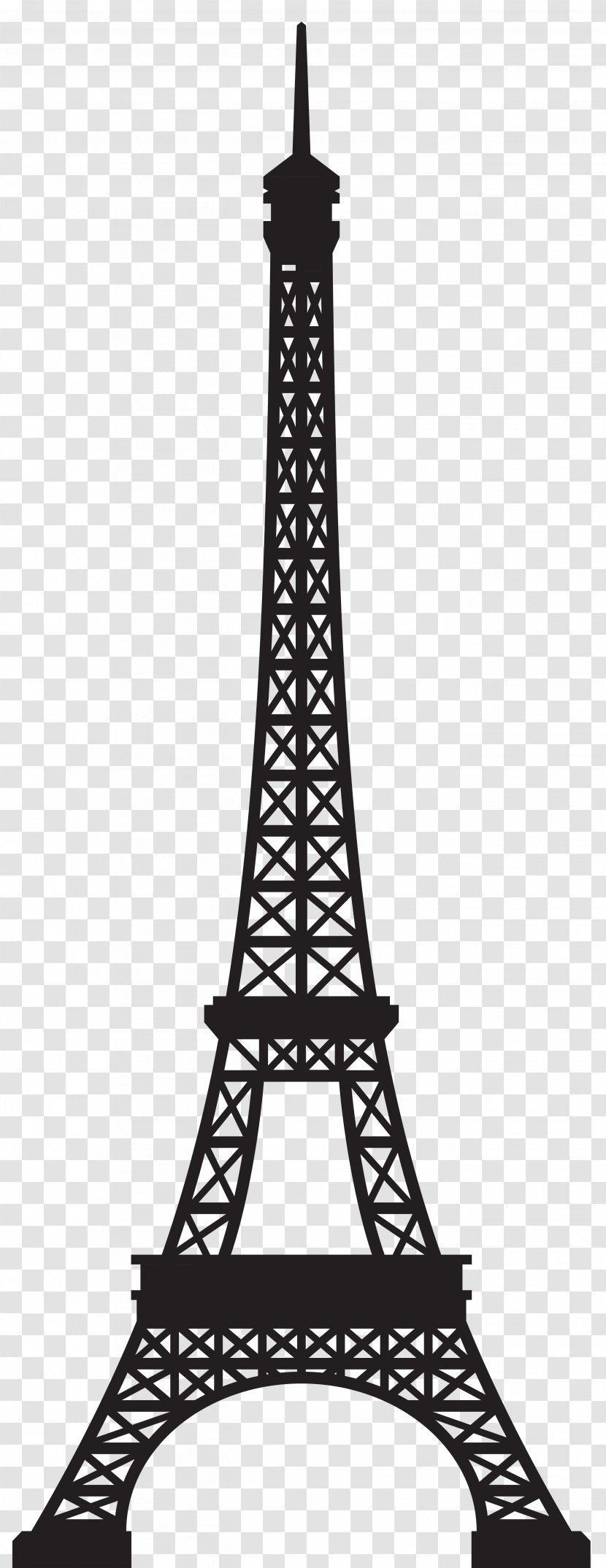 Eiffel Tower Silhouette Clip Art - Black Transparent PNG