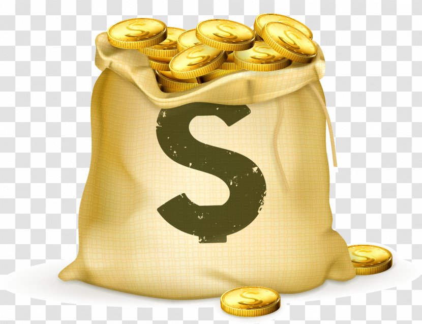 Money Bag Gold Coin - Purse Element Transparent PNG