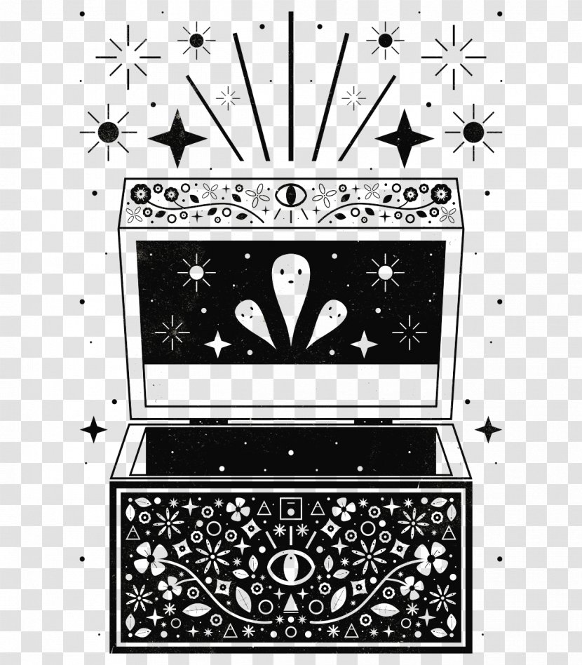 Pandora's Box Illustration Art Design - Pandora - Monochrome Photography Transparent PNG