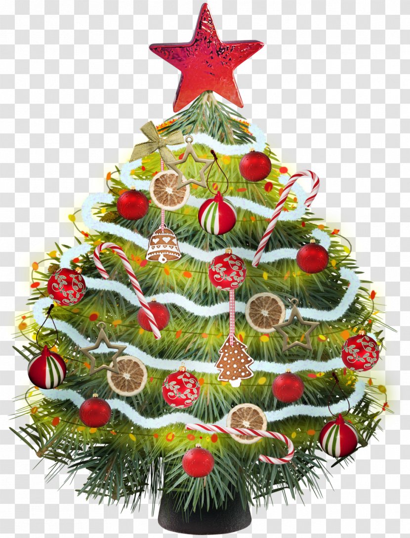 Christmas Tree Santa Claus Ornament Clip Art - Lights Transparent PNG