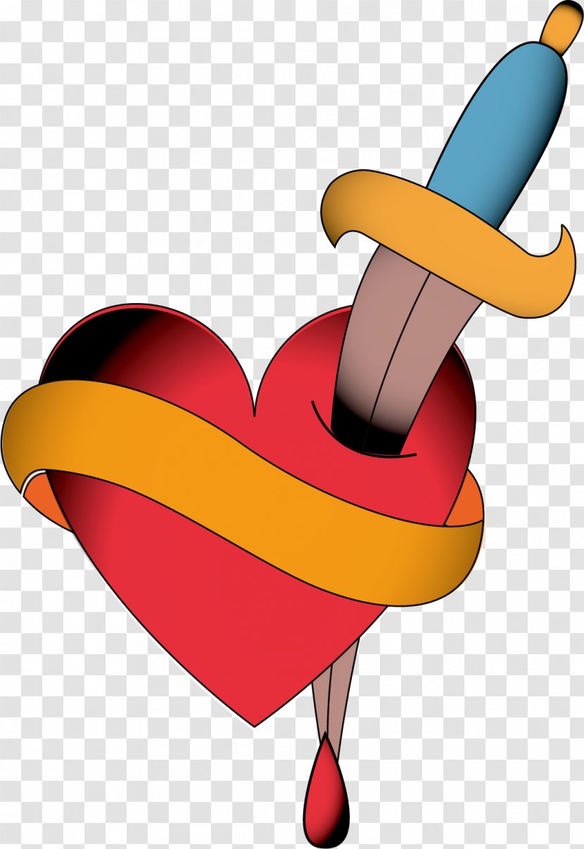 Arrow Through The Heart Clip Art - Red Love Vector Transparent PNG