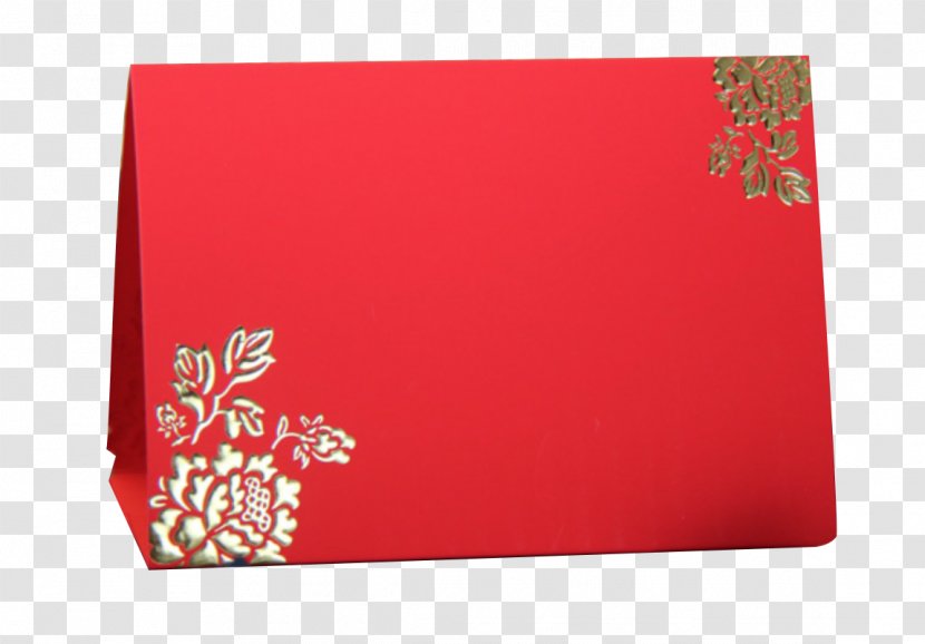 Red Designer - Bronzing Projection Table Card Transparent PNG