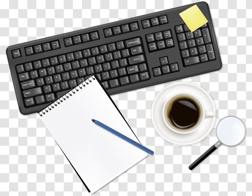 Office Euclidean Vector Icon - Numeric Keypad - Black Coffee And Notebook Keyboard Transparent PNG