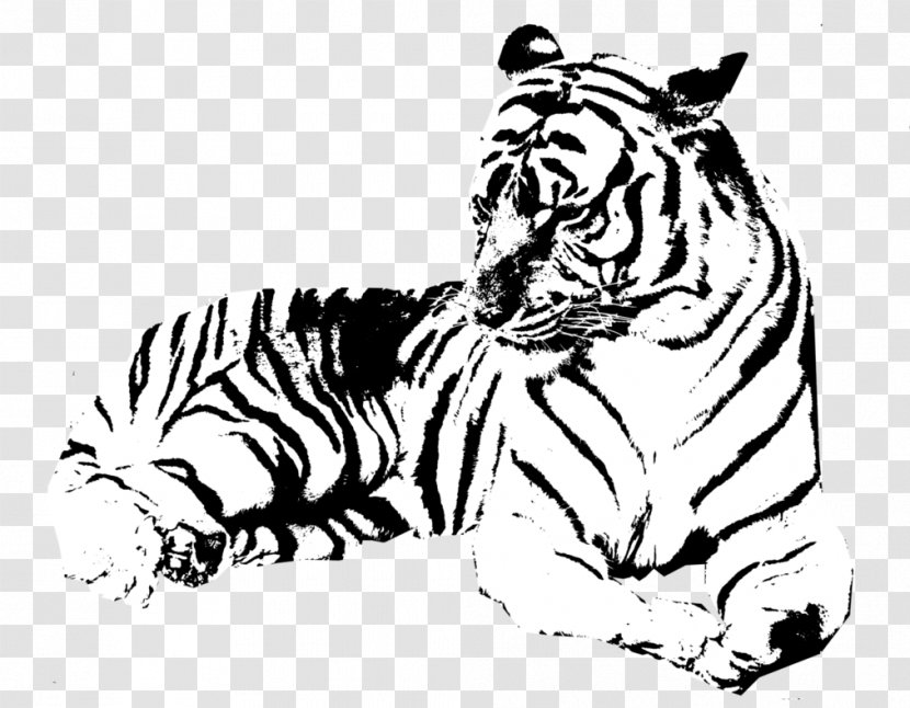 Tiger Stencil Drawing Tigger Art - Mammal - Vector Transparent PNG