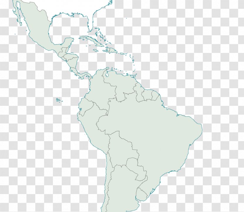 Blank Map Central America La Ciudad Letrada Area - Militar Transparent PNG