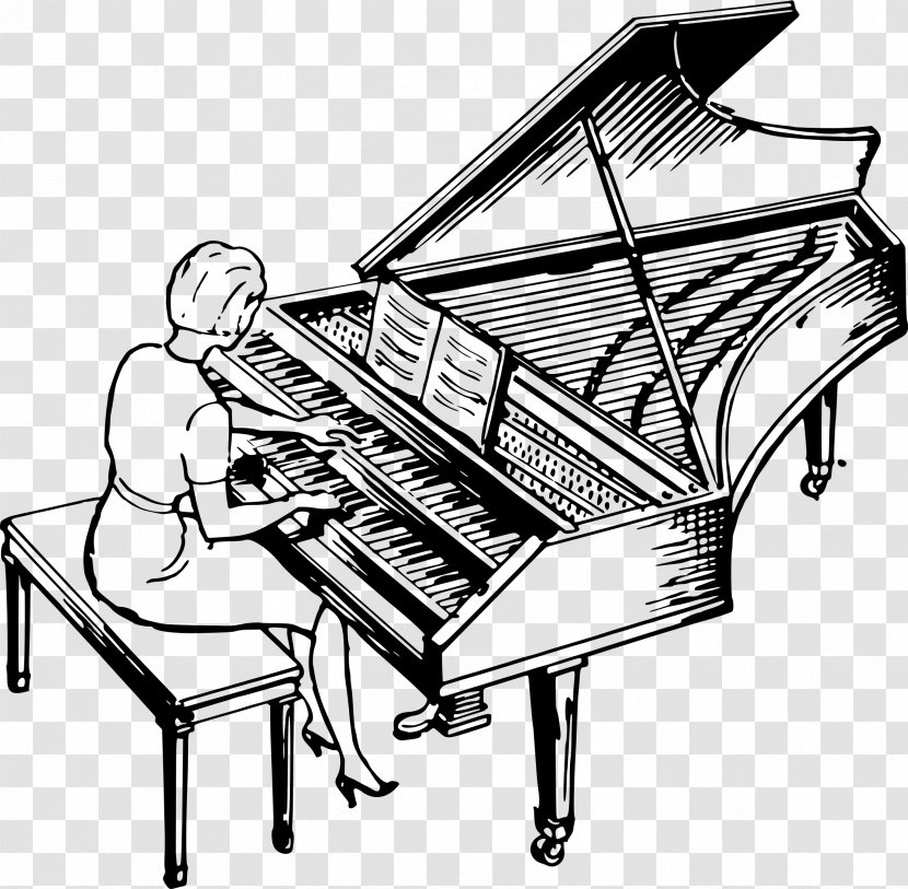 Harpsichord Musical Keyboard Piano Drawing - Heart - Play Transparent PNG