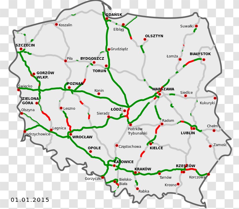 A1 Autostrada Controlled-access Highway Highways In Poland Two-lane Expressway Road Transparent PNG