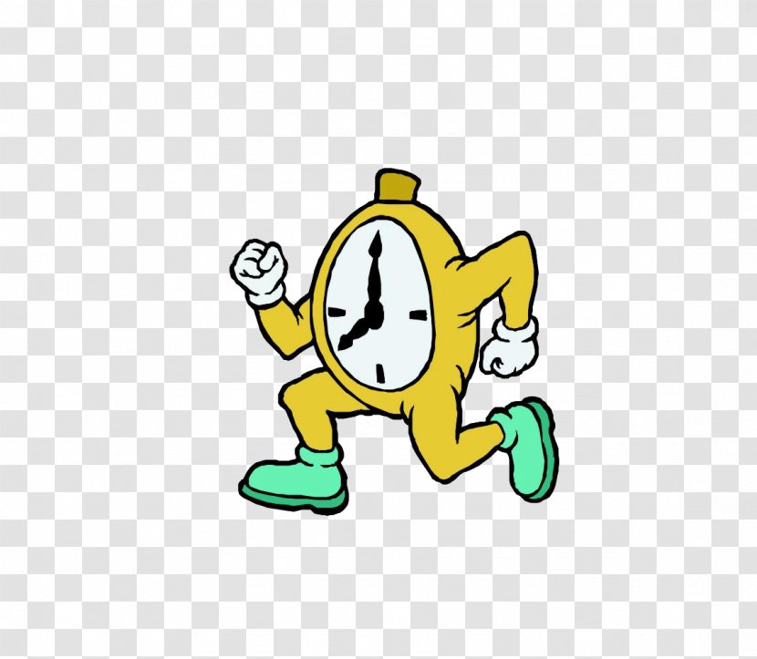 Time Running Noon Hourglass Clip Art - Smiley - Cartoon Alarm Clock Transparent PNG