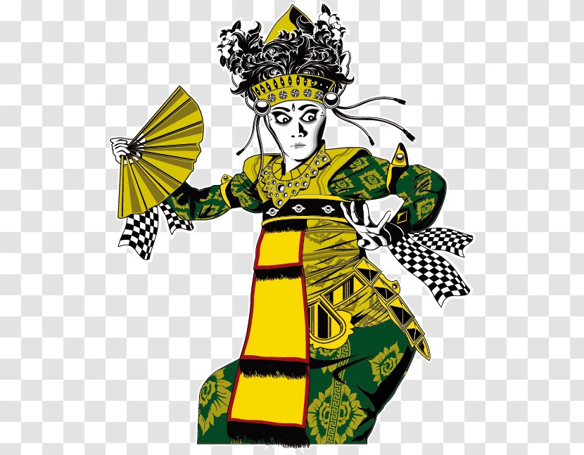 Balinese Temple People Dance - Vector Actor Transparent PNG