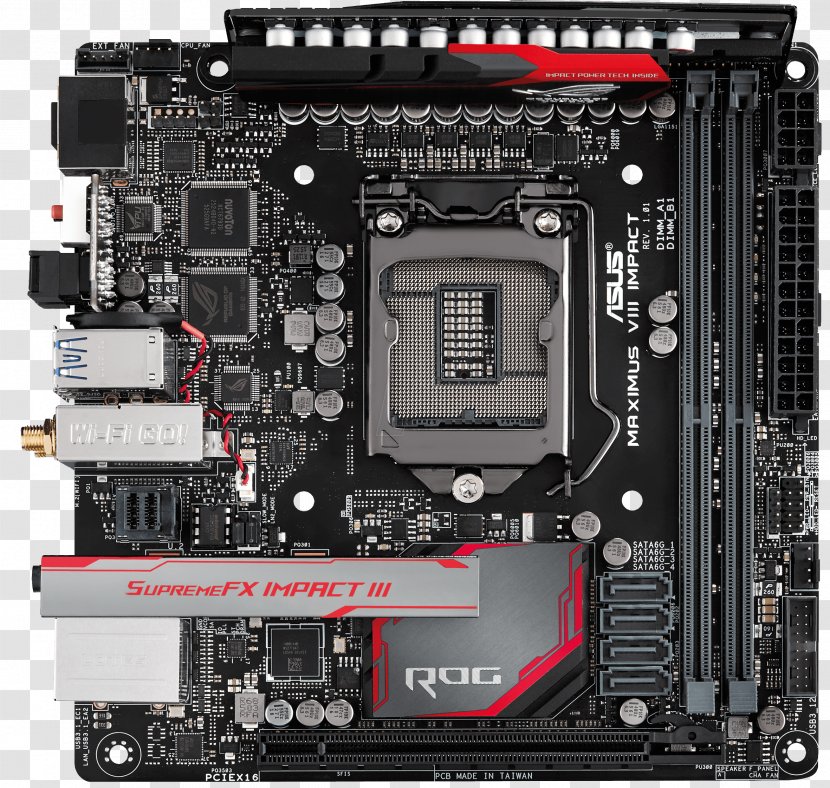 Z170 Premium Motherboard Z170-DELUXE Mini-ITX LGA 1151 DDR4 SDRAM - Io Card - Power Socket Transparent PNG