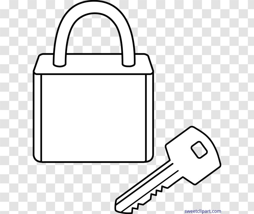 Line Art Key Lock Clip Transparent PNG