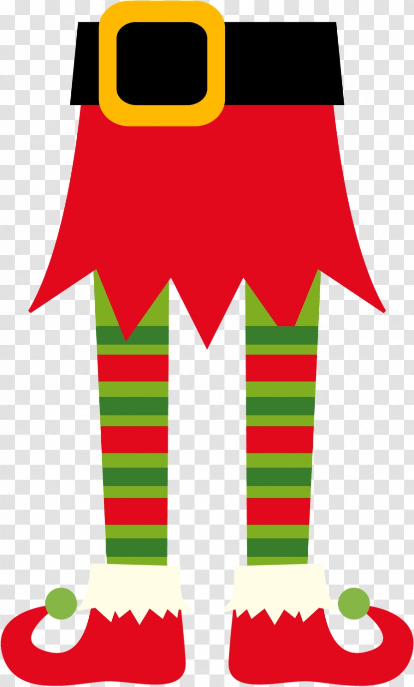 Christmas Elf Cartoon - Green Silhouette Transparent PNG