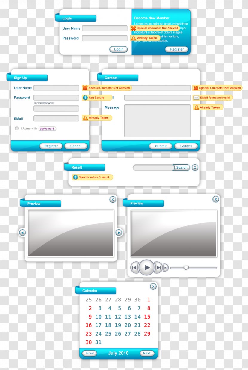 Web Design - Multimedia - Blue And White Minimalist Dialog Transparent PNG