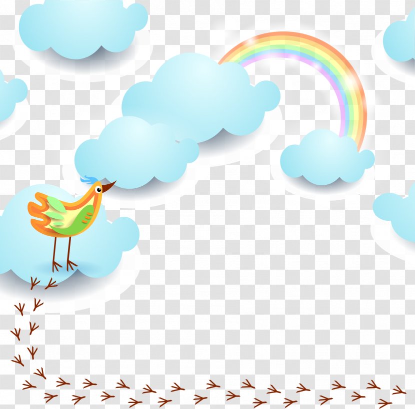 Bird Rainbow Euclidean Vector Sky - Microsoft Azure - Colored With Clip Art Transparent PNG