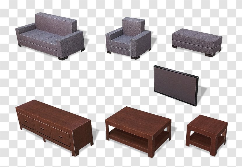 Paper Model Table Furniture Living Room - Bedroom Transparent PNG