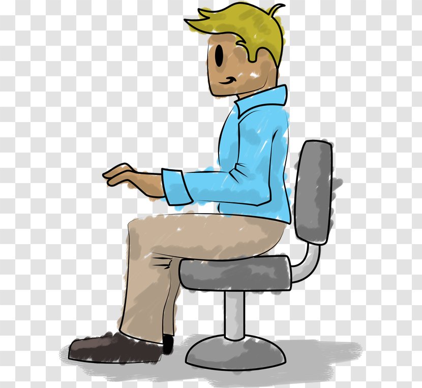 Sitting Cartoon - Foot - Office Chair Job Transparent PNG