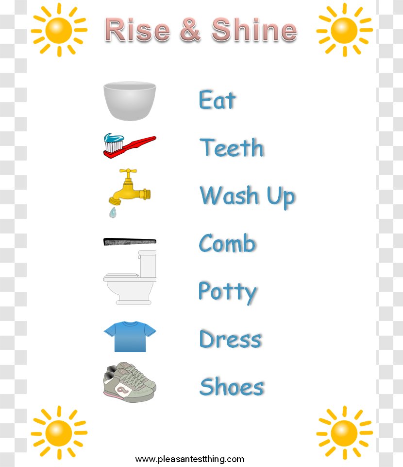 Chart Morning Clip Art - Child - Bedtime Routine Pictures Transparent PNG