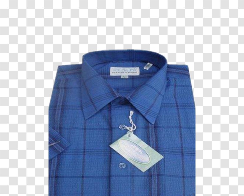 Dress Shirt Button Sleeve Clothing - Designer - Folded Blue Transparent PNG