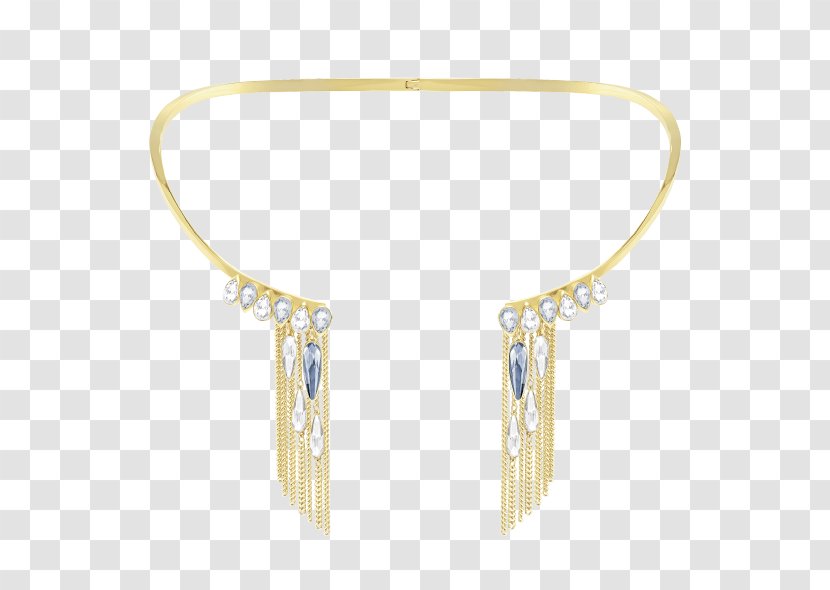 Earring Necklace Gold Plating Crystal - Rose Transparent PNG