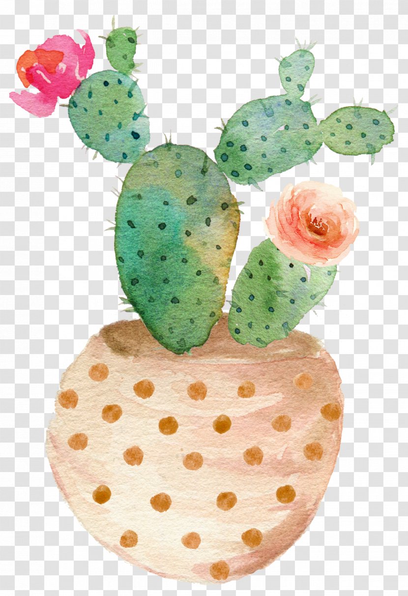 Watercolor Painting Succulent Plant Cactaceae Clip Art - Cactus - Drawing Potted Bloom Transparent PNG