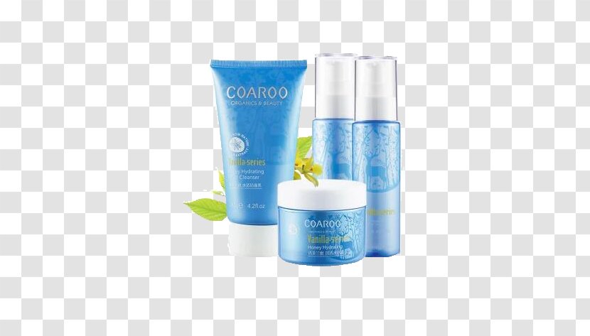 Lotion Cosmetics Cream Toner - Skin Care - Vanilla Honey Cosmetic Set Transparent PNG