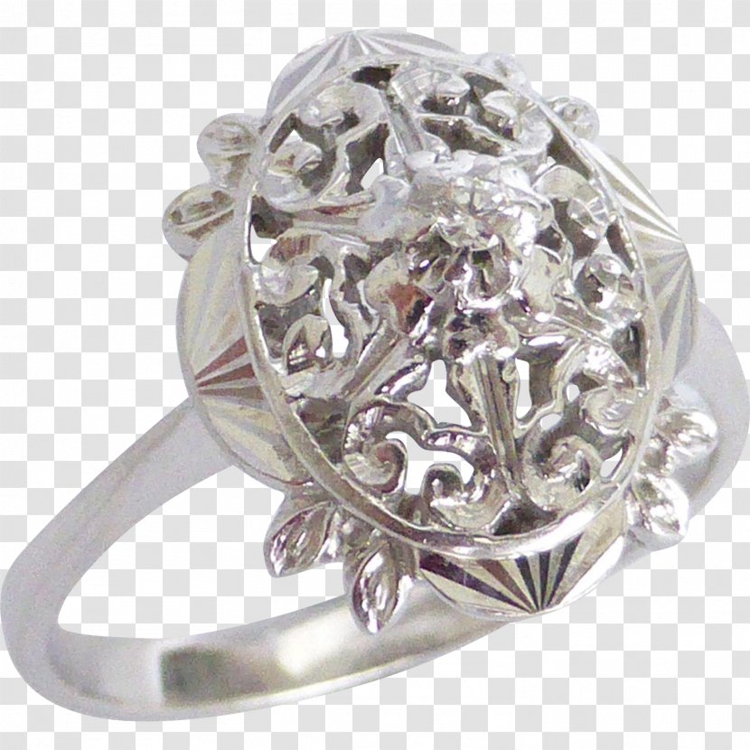 Sterling Silver Hallmark Niello Ring - Jewelry Design Transparent PNG