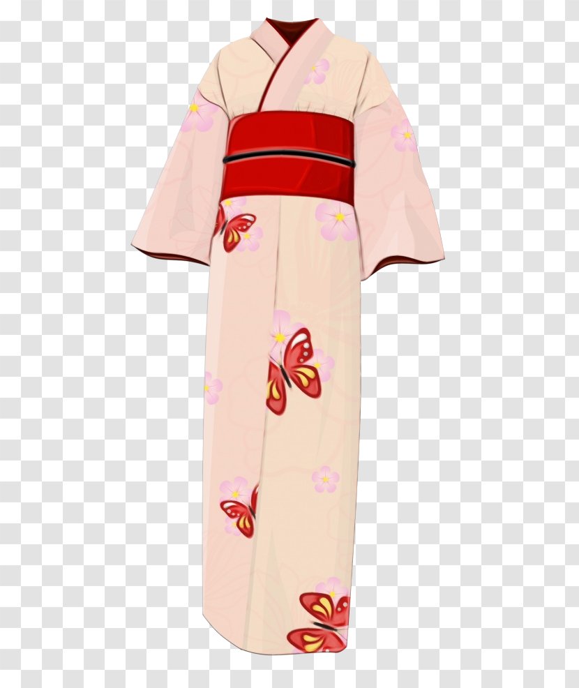 Background Floral - Furisode - Peach Robe Transparent PNG