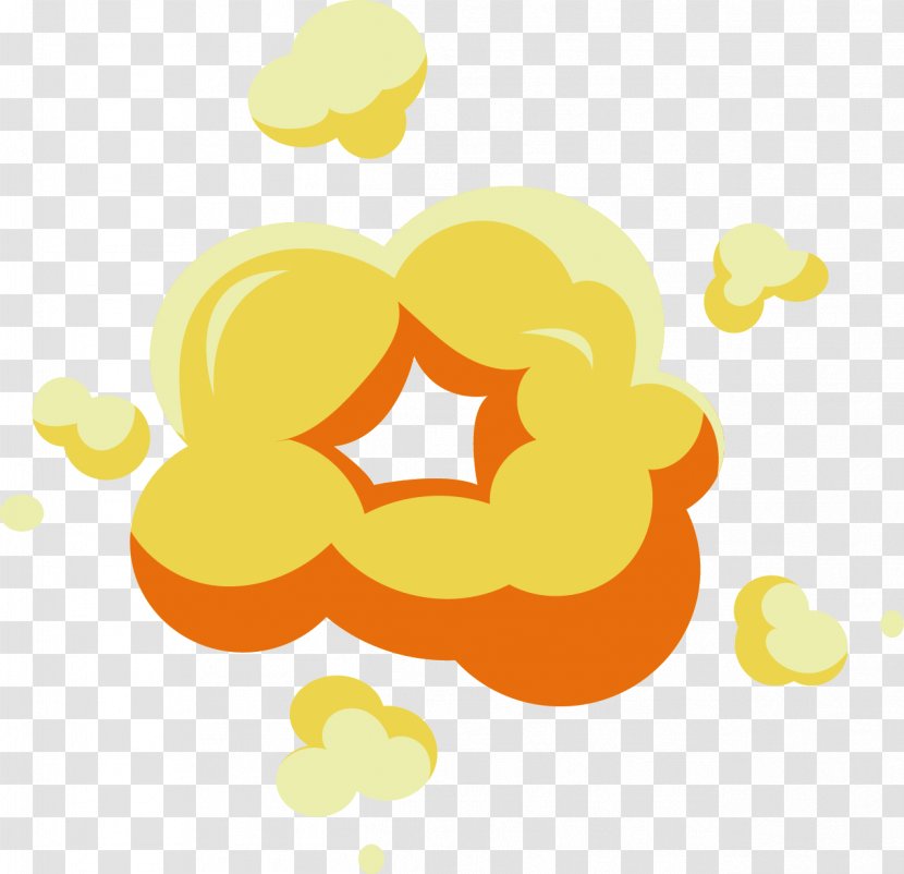 Explosion - Orange - Cool Cartoon Cloud Transparent PNG