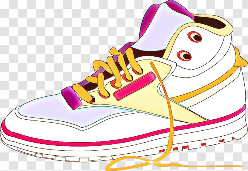 Footwear Shoe White Clip Art Cartoon - Athletic Sneakers Transparent PNG