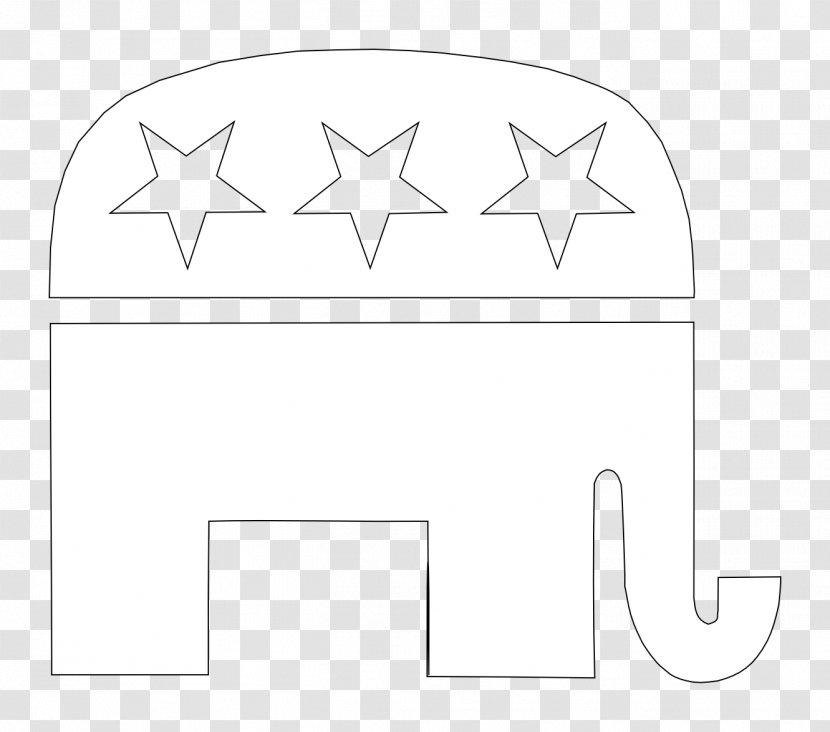 Paper White Structure Pattern - Black And - Republican Party Elephant Transparent PNG