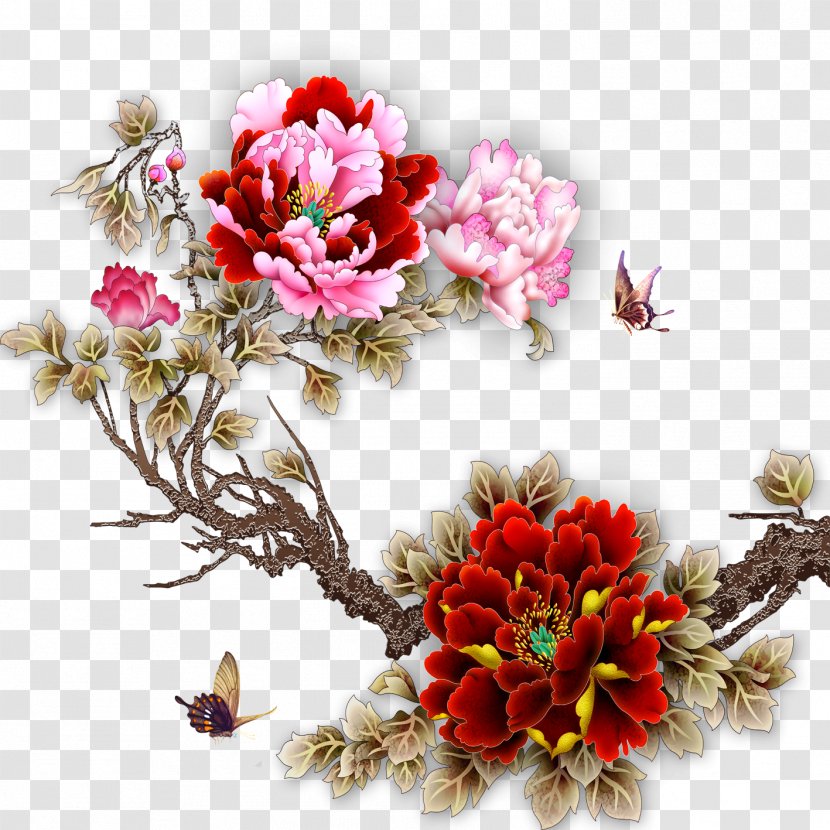 Moutan Peony Tattoo - Cut Flowers Transparent PNG