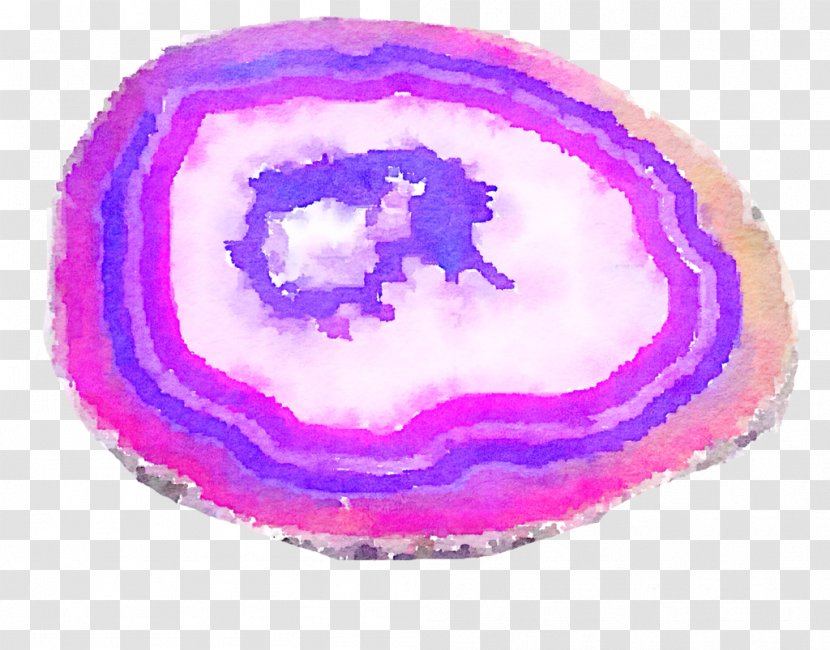 Geode Watercolor Painting Crystal Art Clip - Violet - Pink Transparent PNG
