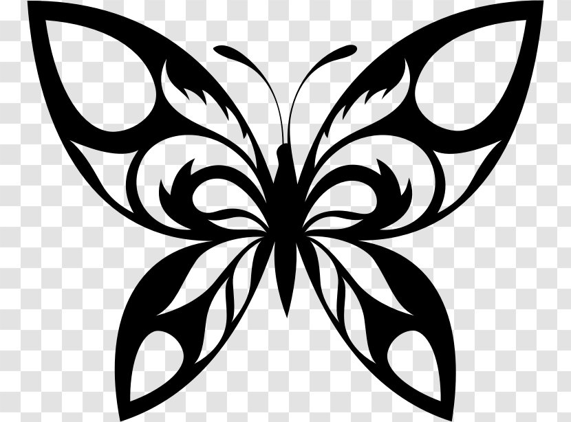 Butterfly Silhouette Clip Art - Insect - Tribal Arrow Transparent PNG