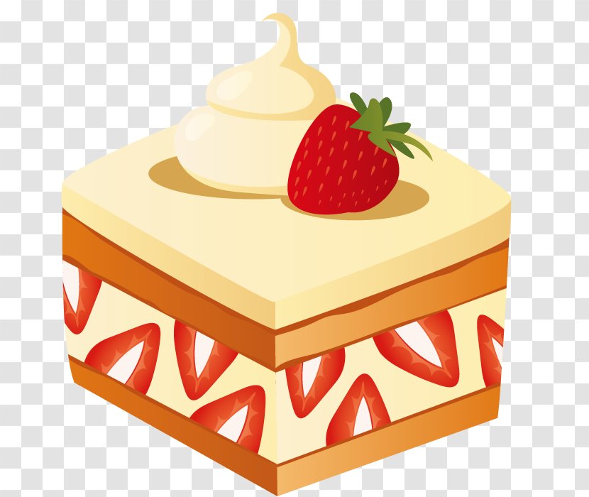 Cream Mooncake Pastry Butter Food - Strawberry - Dessert Vector Transparent PNG