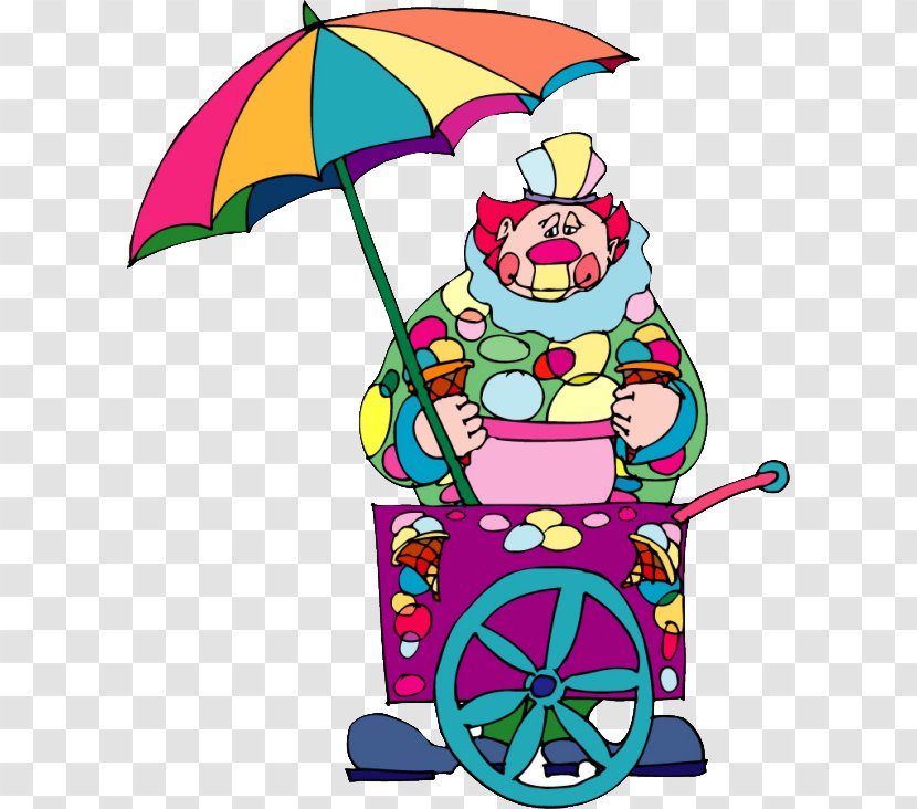 Ice Cream Cone Cart Clip Art - Maker - Clown Transparent PNG