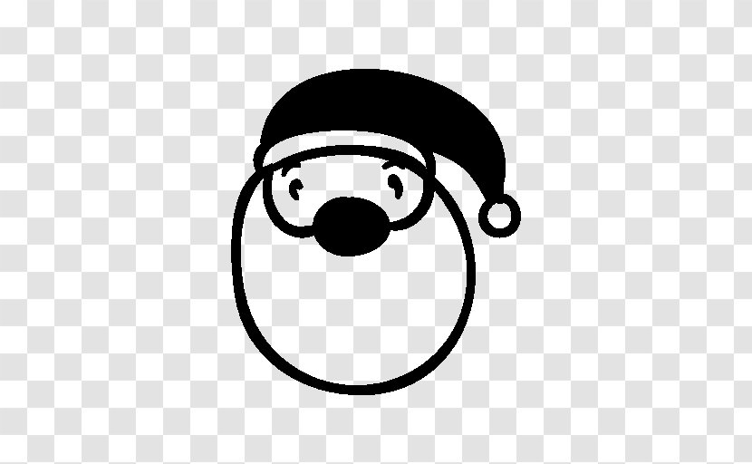 Santa - Black And White - Nose Transparent PNG