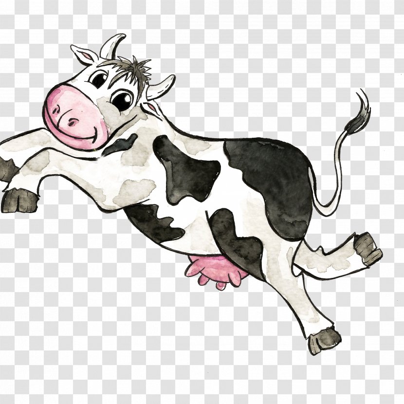 Illustration Dairy Cattle Watercolor Painting Clip Art Drawing - Pig Like Mammal - Dog Transparent PNG