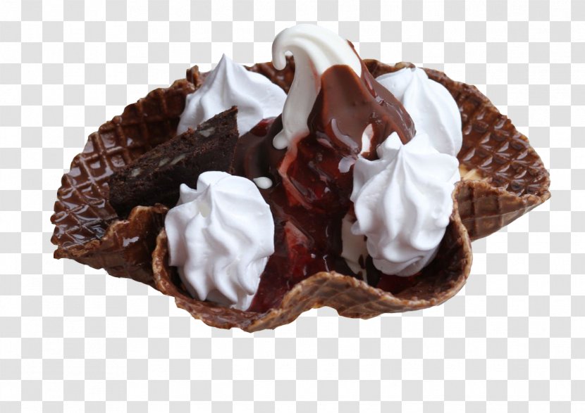 Fried Ice Cream Sundae Waffle - Great Transparent PNG