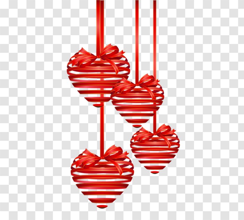 Floral Ornament Heart Clip Art - Watercolor - Red Ribbon Transparent PNG