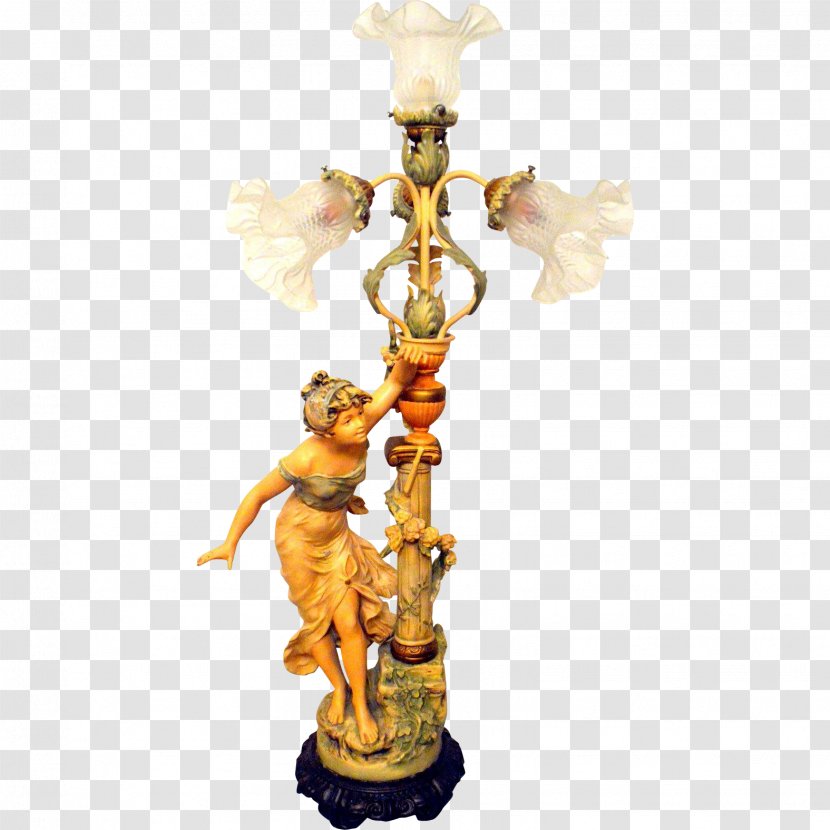 Spelter Art Nouveau Light Deco - Lamp Transparent PNG