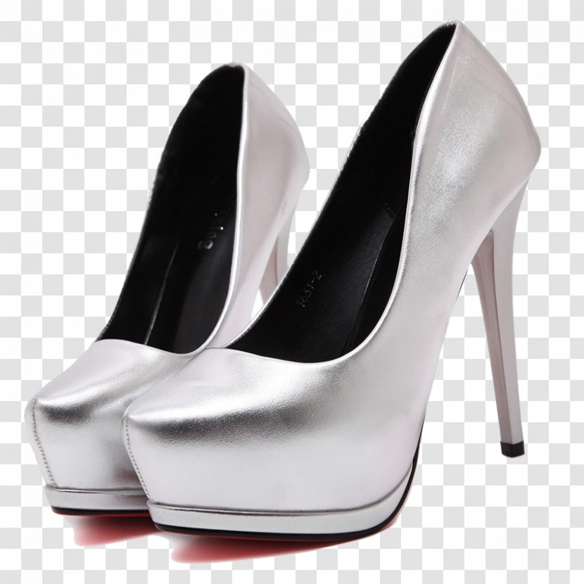High-heeled Footwear Designer Silver Shoe - High Heels Transparent PNG