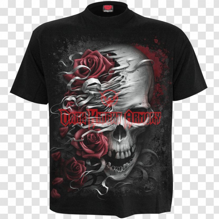 T-shirt Human Skull Symbolism Rose Hoodie - Brand Transparent PNG