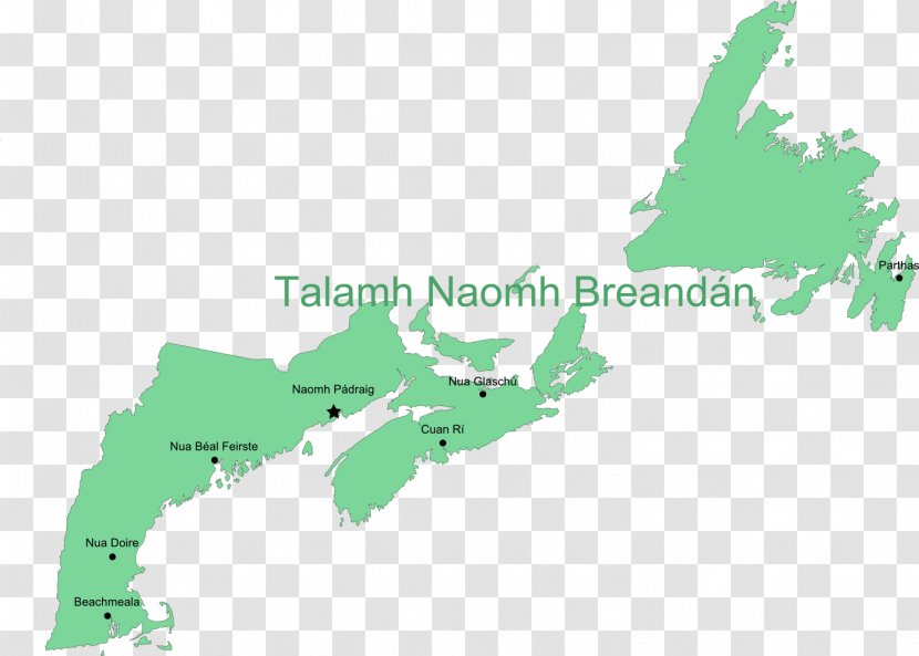 Map Saguenay Stadacona Newfoundland New France - Green Transparent PNG