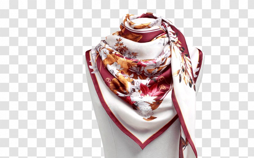 Scarf Silk Chiffon Satin Turkey - Floral Design Transparent PNG